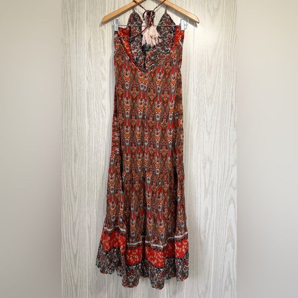 LUUKSE Floral Backless Tie Shoulder Ruffle Hem Cami Dress Multicolor Size M - Picture 7 of 8